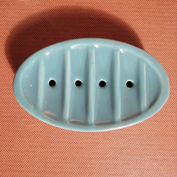 Vintage Vohann of California 3 Piece Teal Ceramic Bathroom set - Picture 6 of 12
